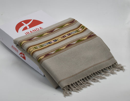 Fine Pashmina Multi Flower Border Shawl